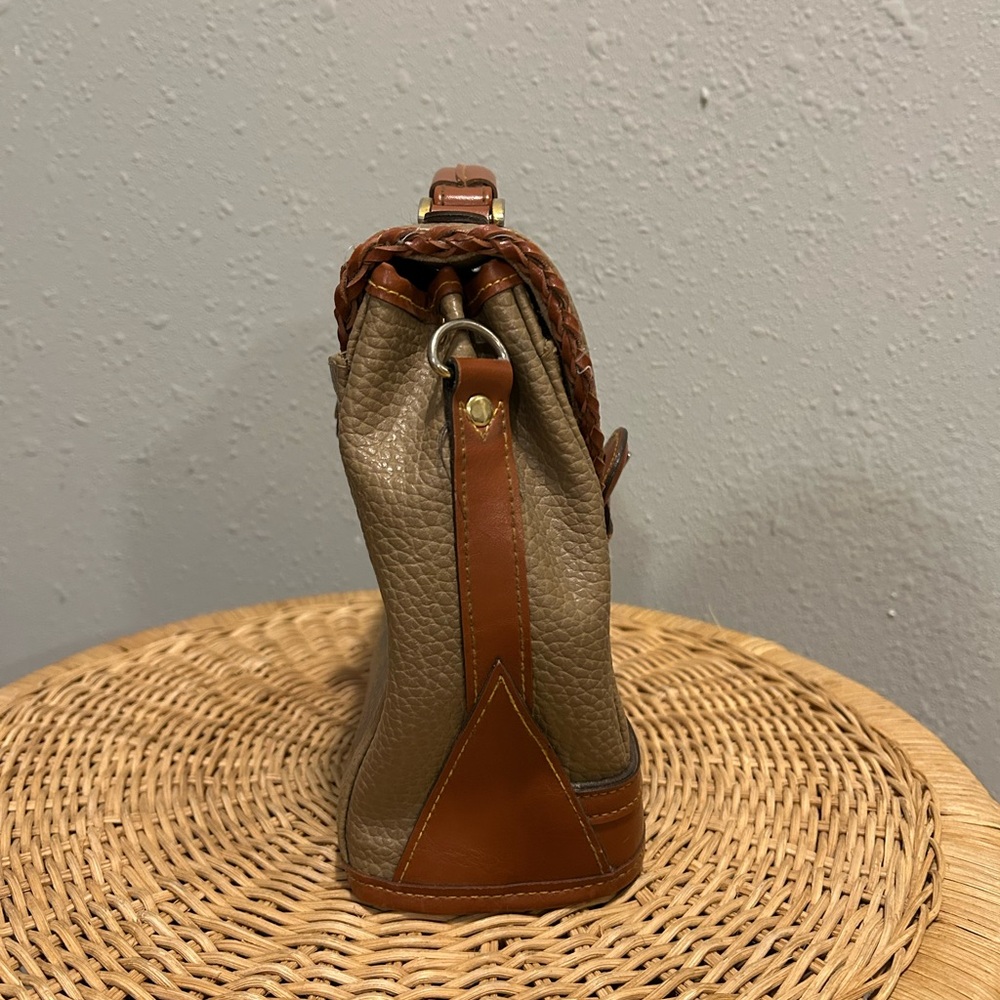 Vintage Dooney & Bourke All Weather Leather Backpack Bag Beige Brown - Picture 3 of 15